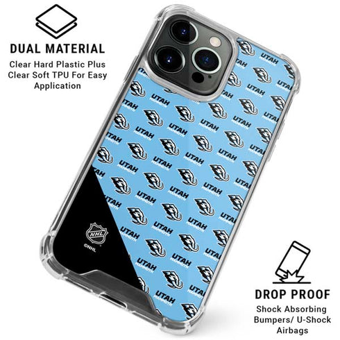 NHL Utah Mammoth Logo Pattern iPhone 15 Pro Clear Case